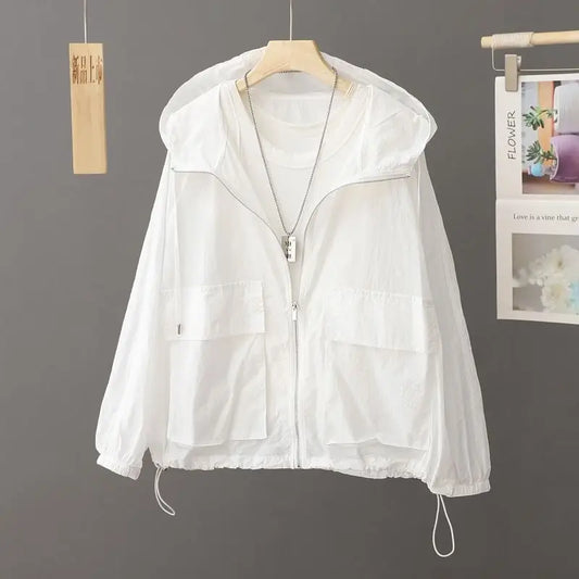 Women's Cool Dry Wrinkle Lightweight Loose Breathable Fashionable Outdoor Thin Quick-drying Jacket