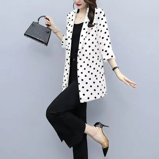 Polka Dot Suit Jacket for Women Spring New Women's Fashion Fashionable Casual Suit